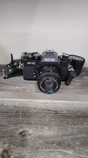 VTG Ricoh KR10 35mm Film Camera Rikenon 50mm 1:2 Lens Case and Strap Included