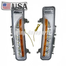 2Pcs LED Daytime Running Lights Fits 11-14 Ford Edge DRL Fog Lamp w/ Turn Signal