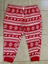 Old Navy Sz XL Red Fair Isle Flannel Jogger Pajama Lounge Pants Match The Family