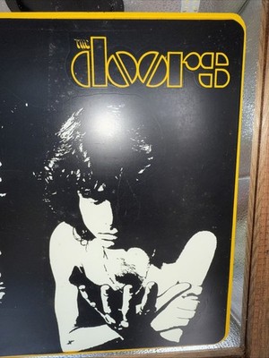 Vintage THE DOORS Jim Morrison Carnival Foil Mirror Glass Art Wood