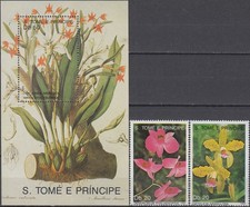 São Tomé and Príncipe Set & S/S Orchids 1989 MNH-11 Euro