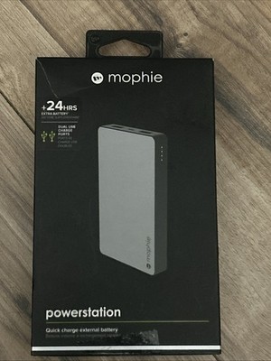 Power  Bank Mophie Gray 24 Hour Quick Charge Battery - 6000 MAh