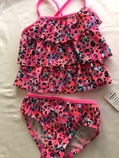 NEW OshKosh B'Gosh Toddler Girls' Printed Tankini Set ANIMAL PRINT Sz 4