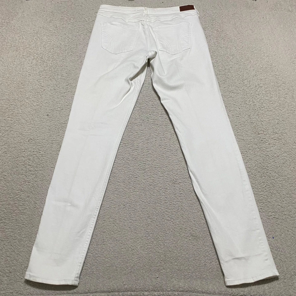 Pantalones de mezclilla Hollister para mujer talla 13 altos blancos tiro alto súper ajustados elásticos Foto 2 de 4