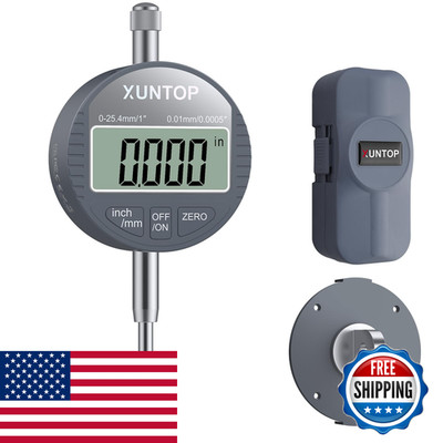 Xuntop Digital Dial Indicator 1Inch/0.0005Inch Lcd Display Electronic Dial Test
