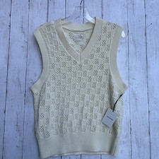Aimé Leon Dore Sweater Vest Mens XS White Op...