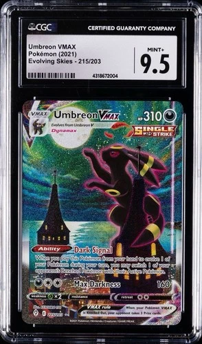Umbreon VMAX Alternate Art Secret Rare 215/203 Evolving Skies CGC 9.5 Holo
