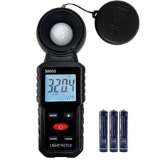 Digital Illuminance Light Meter Tester 200,000Lux 18,500FC Luxmeter...