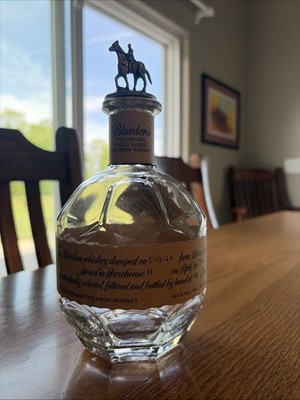 Blanton's Single Barrel Bourbon Whiskey Bottle Unrinsed Empty