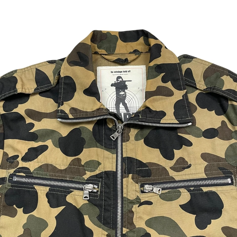 VTG 00s BAPE A BATHING APE OG CAMO MILITARY JACKET COTTON SIZE M MADE IN JAPAN - Image 3 of 4