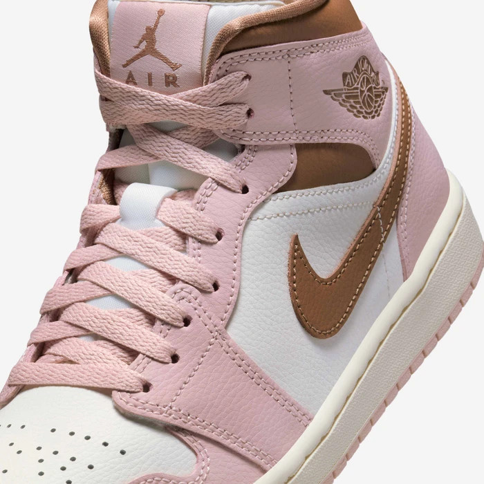 Nike Women's Air Jordan 1 Mid Pink Oxford Brown (BQ6472-620) Sz 7