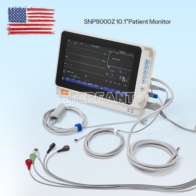 10-Inch Patient Vital Signs Monitor Multi-Parameter ECG/NIBP/TEMP/RESP/SPO2/PR