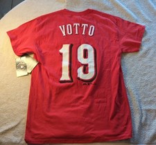 Joey Votto #19 Cincinnati Reds Jersey T Shirt Majestic Red Baseball Mens Medium 