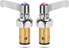 COOLWEST Hot and Cold Handle Stem Assembly for T&S Brass Faucets - Silver 