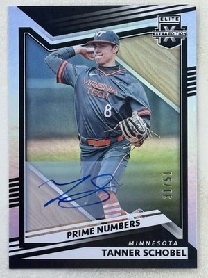 Tanner Schobel 2022 Panini Elite Extra Edition Prime Numbers B Auto /51 #68 Card
