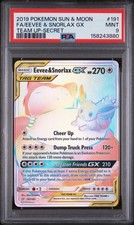 Pokémon TCG Eevee Snorlax GX Rainbow Team Up Card 191/181 Secret Rare PSA 9 on eBay