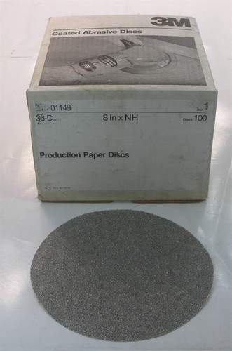 3M 01149 8" Production Sandpaper Paper Disc (Open Coat) 100CT 36D Grit - Picture 1 of 1