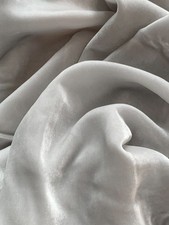 Silk/viscose velvet, 45" wide, silver, sold by half a metre