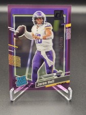 2023 Clearly Donruss #66 Jaren Hall Rated Rookie Purple /199 Vikings