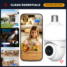 2K WiFi Light Bulb Security Camera, 5G/2.4G Smart Home Surveillance System