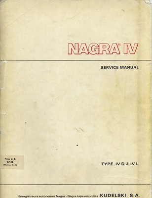 Nagra IV D and IV L Service Manual