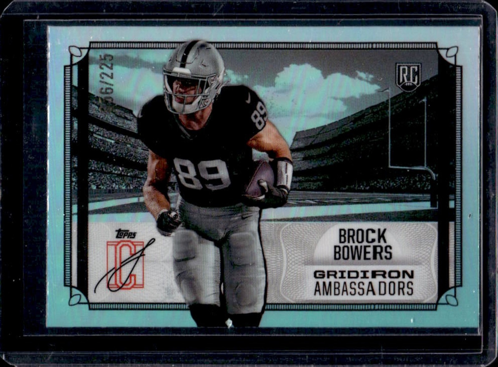 2024 Topps Signature Class Brock Bowers Gridiron Ambassadors RC Teal #56/225