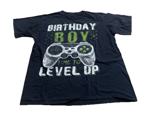 Birthday Boy Time to Level Up Video Game Gamer Gaming T-Shirt Size L