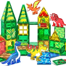 Magnetic Tiles Dinosaur Toys for Kids 3-5 4-8 Magnet Building Blocks Toddler ...