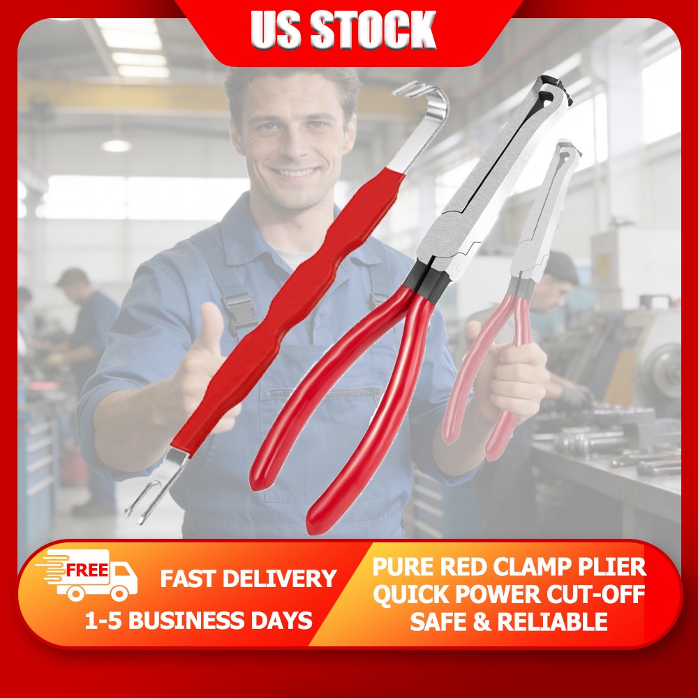 Red Straight-Head Disconnect Pliers & Connector Kit Automotive Electrical Tool