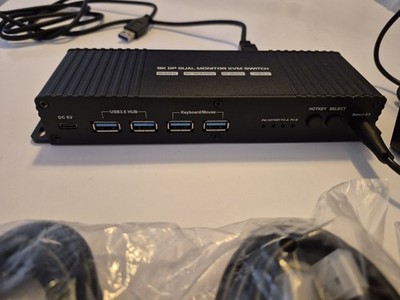 8k Dp Dual Monitor Kvm Switch  8k60hz Usb 3.0 W 4x Dvi Cables