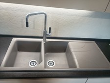 ELLECI  Ego Lavello Cucina 2 Vasche Incasso Gocciolatoio 116 cm Titanio