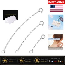 Sterling Silver Necklace Extenders Set - 3 Sizes for Perfect Fit
