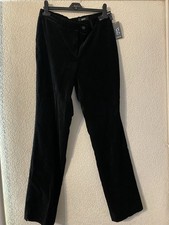 Gardeur Black Velvet Trousers Ladies UK 16 EU 42 Regular New With Tags