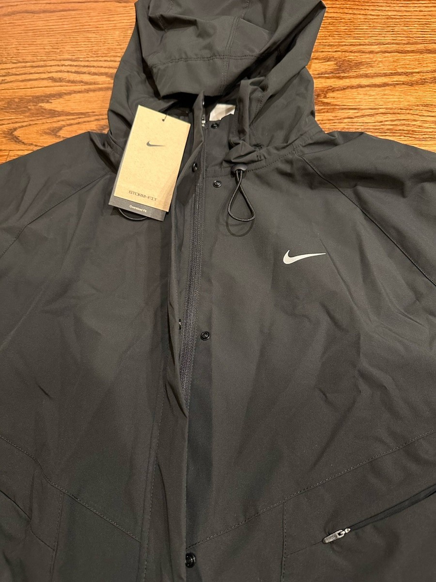 Nike Storm-Fit Swift Running Jacket Womens Medium Black Oversized
