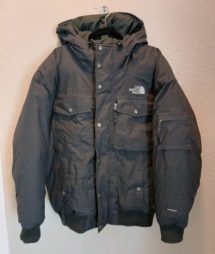 The North Face Hyvent Goose Down Hooded Coat Jacket Charcoal Men's Size Large - Picture 1 of 12