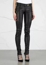 Women's Black Leather Pant 100 Real Lambskin Moto Biker Classic Slim fit