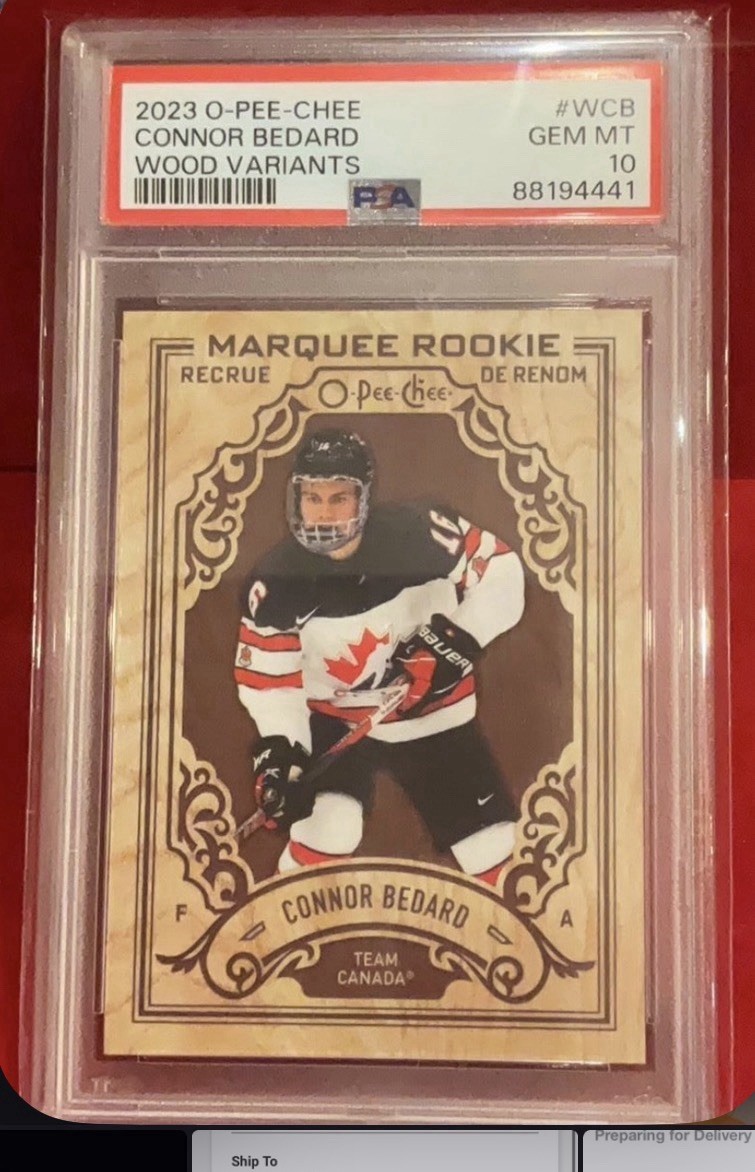 2023-24 O-Pee-Chee CONNOR BEDARD Wood Variants PSA 10