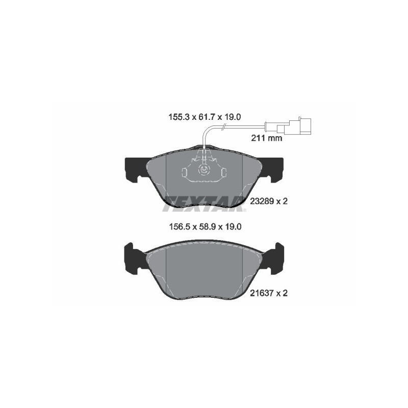 TEXTAR 2328902 Brake Pads Set Front for 156 Lybra 147 Multipla Kappa GT Marea Sp