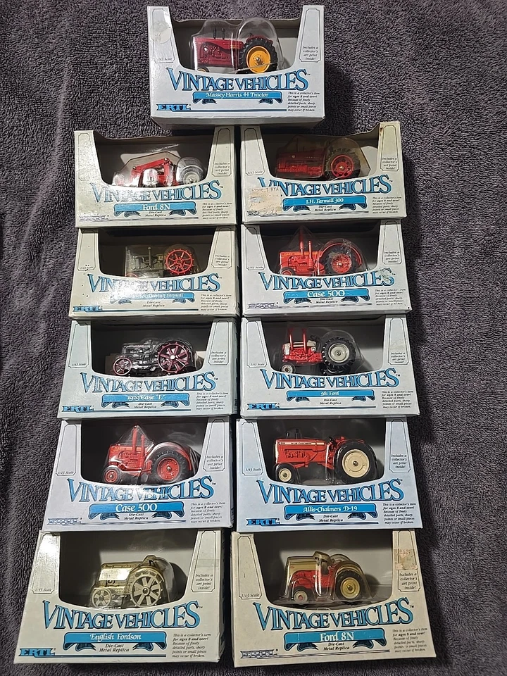 Ertl- Vintage Vehicles Tractor Lot of 11 Ford,Farmall,Case,Fordson,Massey Harris - Image 2 of 4