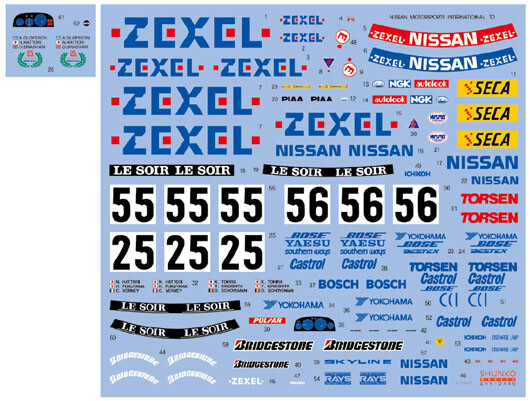 TAMIYA ステッカーサイズ比較 SHUNKO MODELS 1/24 Zexe Nissan Skyline GT-R 32R Gr.N Decal
