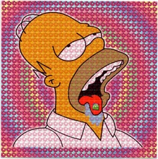 Homer Bicycle Day Donuts BLOTTER ART perforated sheet paper psychedelic art