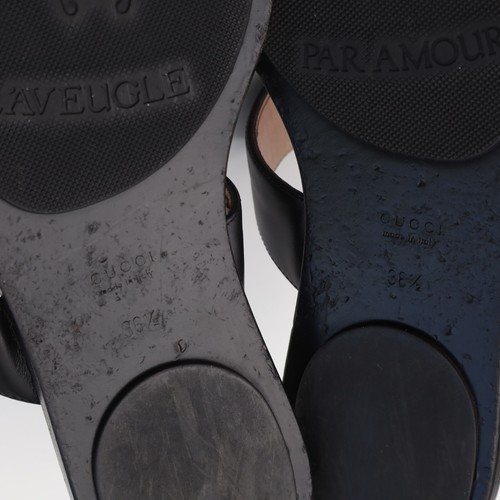 GUCCI | Marmont GG Black Leather Thong Double G Sandal Slide US 6.5 (EU 36.5) - Picture 9 of 9