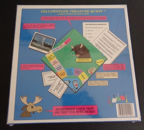 YELLOWSTONE TREASURE QUEST Board Family 1988 Party Game NEW Free Shipping SEALED - Picture 2 of 3