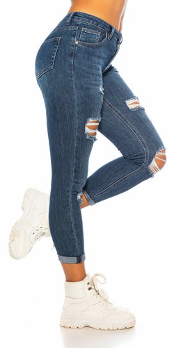 Women's Skinny High waist Ripped Distressed Jeans Blue UK 4-12 - Picture 12 of 12