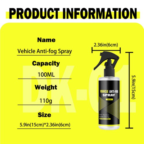 Anti Fog For Car Windshield Long-lasting Anti Rain Spray For Car Window 100ml - Picture 2 of 12