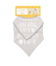 Pearhead Baby and Pet Dog Drool Bib Bandana Set Unisex Gray NEW