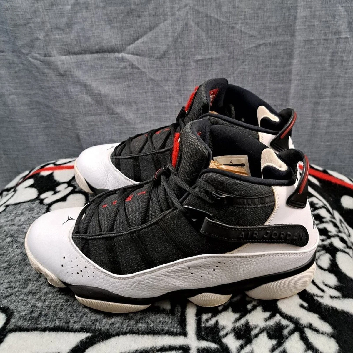 %Size 12 Nike Air Jordan 6 Rings Black White Gym Red 322992-012 Men AJ15 Jordan 6 Rings Black White Gym Red Men main image 3