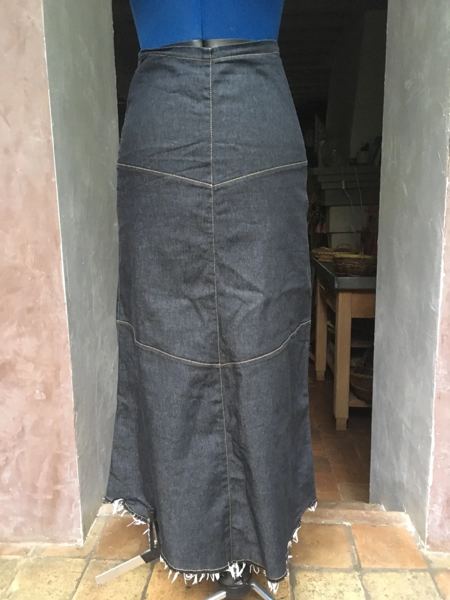 Jupe Longue En Jean Elasthane T 38 eBay