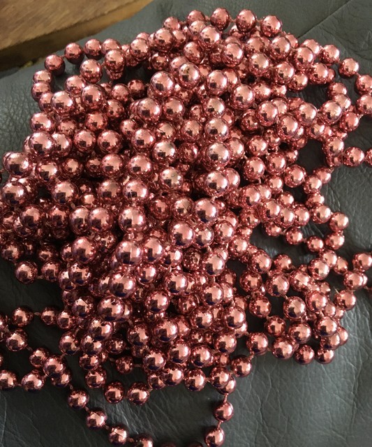 Victorian Pink Christmas Tree Garland 3 Strands = 18 Yards Of Beads eBay