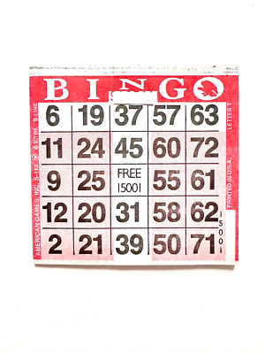 1 on Red Letter ''T'' Pattern Bingo Paper Cards- Pack of 500